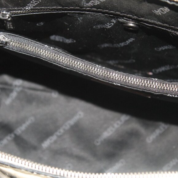 $398 Charles Jourdan Croc Leather 2 Way Satchel Shoulder Bag Purse Like new - Picture 7 of 11